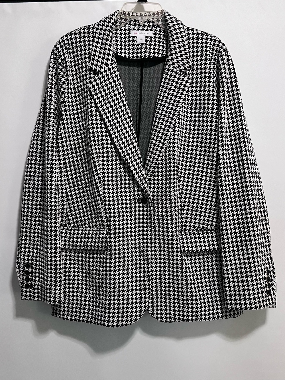 Liz Claiborne Black and White Houndstooth Jacket